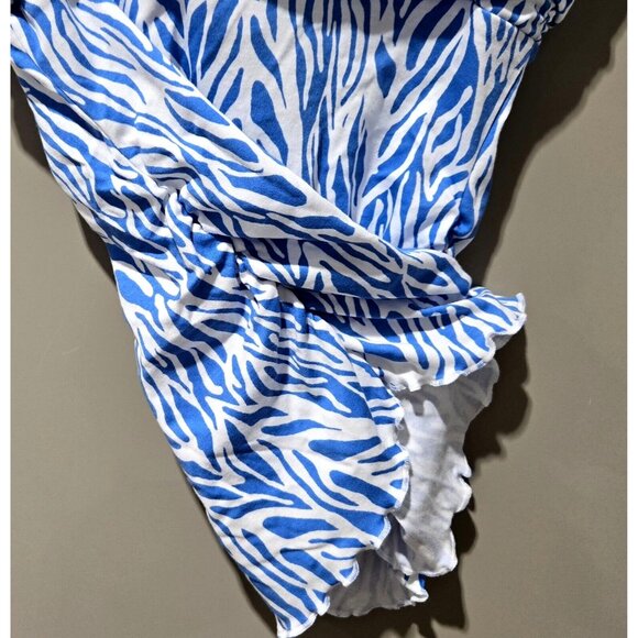 Diane Von Furstenberg Size Small 4/6 Blue Sea Twig Tube Top w/ Optional Straps - Picture 3 of 8